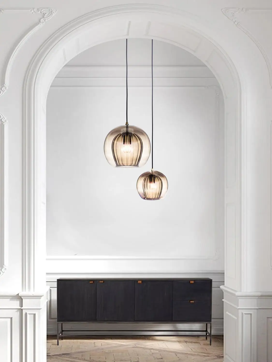 

Nordic Led Pleated Crystal Glass Pendant Light Modern Kitchen Hanging Lights Bar Industrial Lamp Living Room Lighting Fixtures