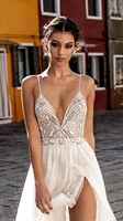 wedding dress boho vestido de noiva bohemian side split lace bridal dress backless spaghetti straps wedding %d1%81%d0%b2%d0%b0%d0%b4%d0%b5%d0%b1%d0%bd%d0%be%d0%b5 %d0%bf%d0%bb%d0%b0%d1%82%d1%8c%d0%b5