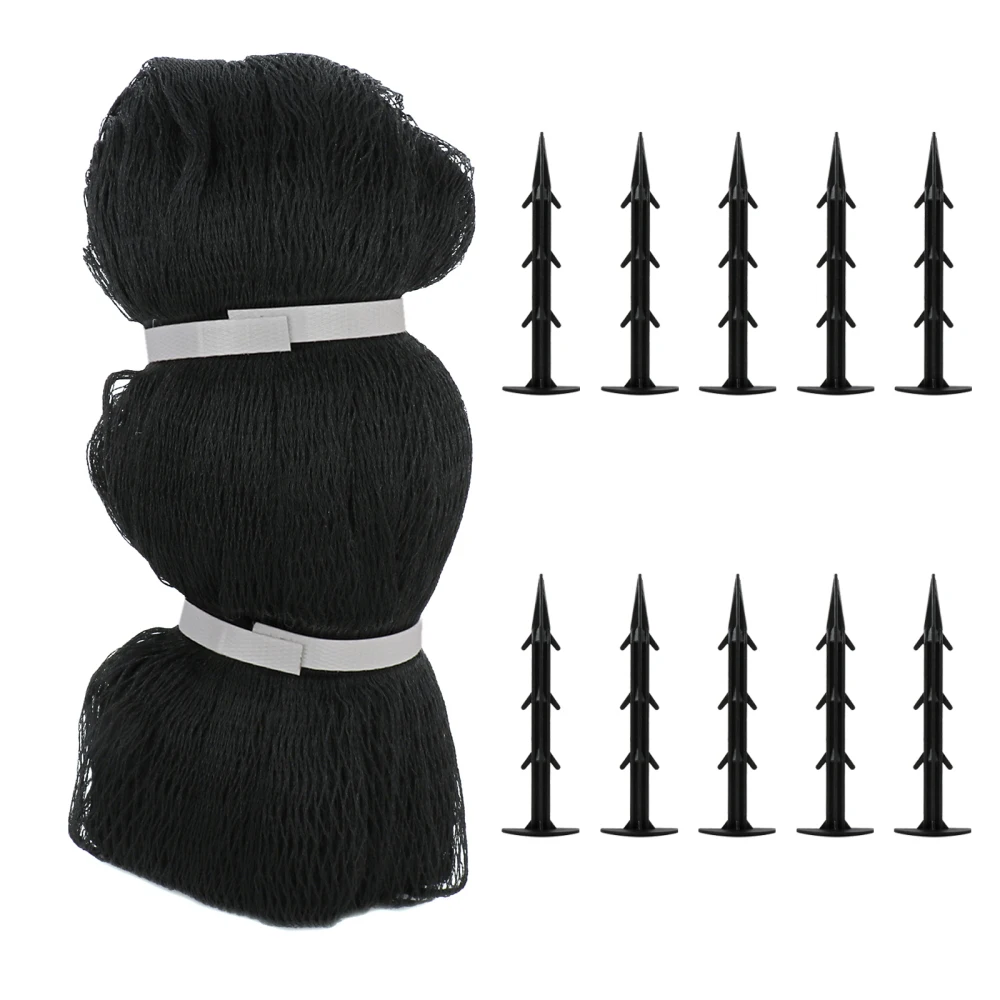 

Woven Fine Mesh For Koi Ponds Leaves Vegetables Net Anti Bird Netting High Density 4.5*6m 11Pcs+10 Stakes Black Fruit Tree