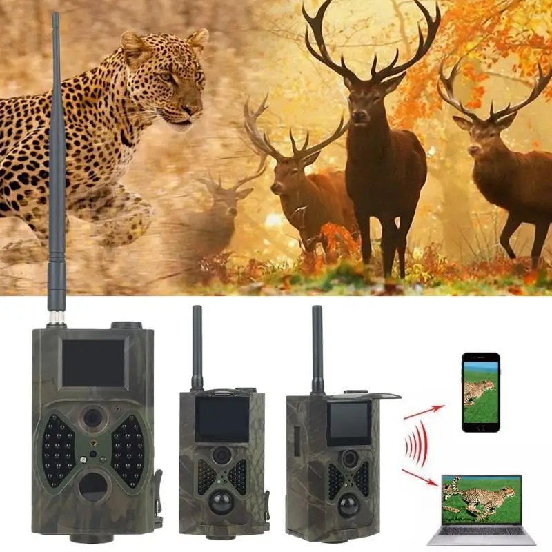 

Охотничья тропа с ночным видением, 16 МП, 2G MMS SMS SMTP HC300M, целлюлярная водонепроницаемая камера, беспроводная фотоловушка для наблюдения