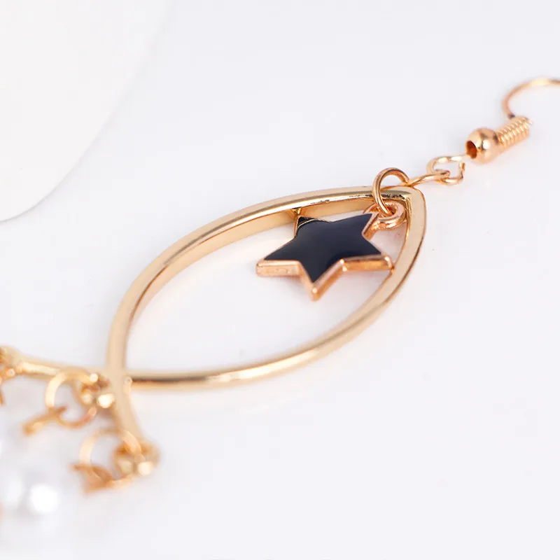 Модные милые золотые стерео серьги в форме рыбьей звезды с жемчугом для женщин