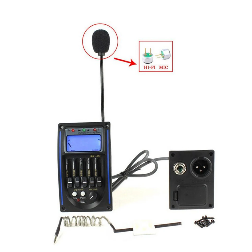 Эквалайзер Акустическая гитара пьезо пикап системы с ЖК экраном и