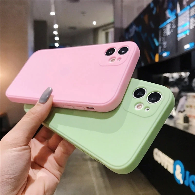 Чехол для iPhone 12 Mini Pro Max X XR XS новый роскошный квадратный Мягкий силиконовый чехол