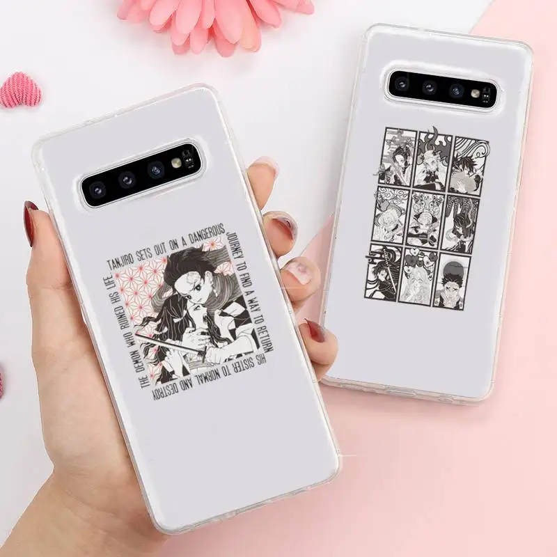 

Japan anime Demon Slayer Phone Case Transparent For Samsung Galaxy A S Note 9 10 51 50 71 70 80 20 21 30s ultra plus