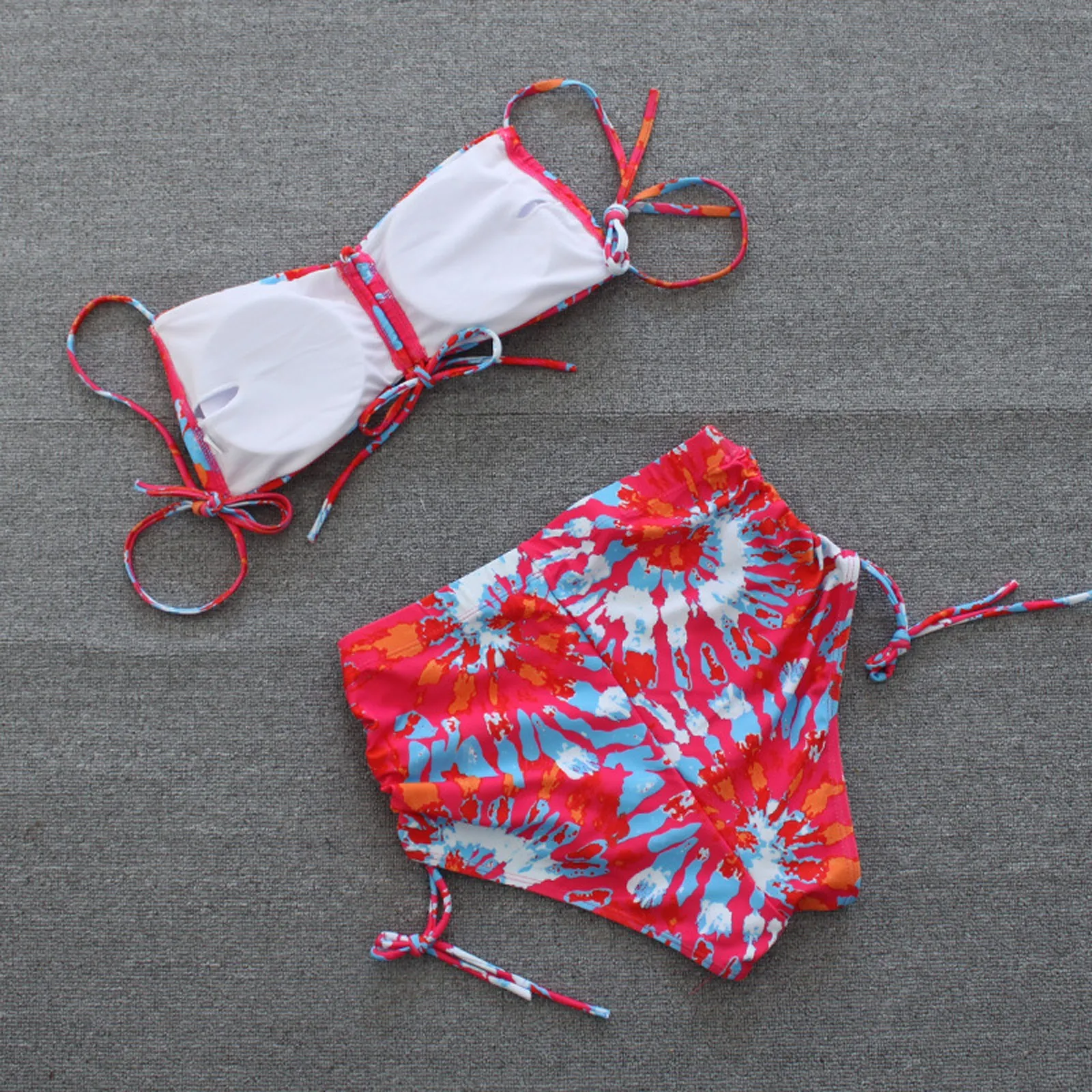 

Beach Women's hot spring bathing suit summer pink women's sexy print split Swimsuit Bikini SAGACE conjunto biqunis