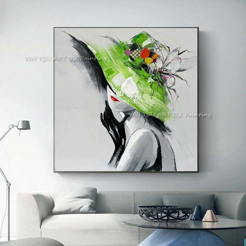 100% ручная роспись сексуальная красивая женщина холст Настенный декор Ручная