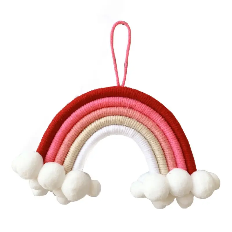 

Nordic Home Decoration Rainbow Handmade Weaving Ornament Kid Room Wall Hanging X6HC