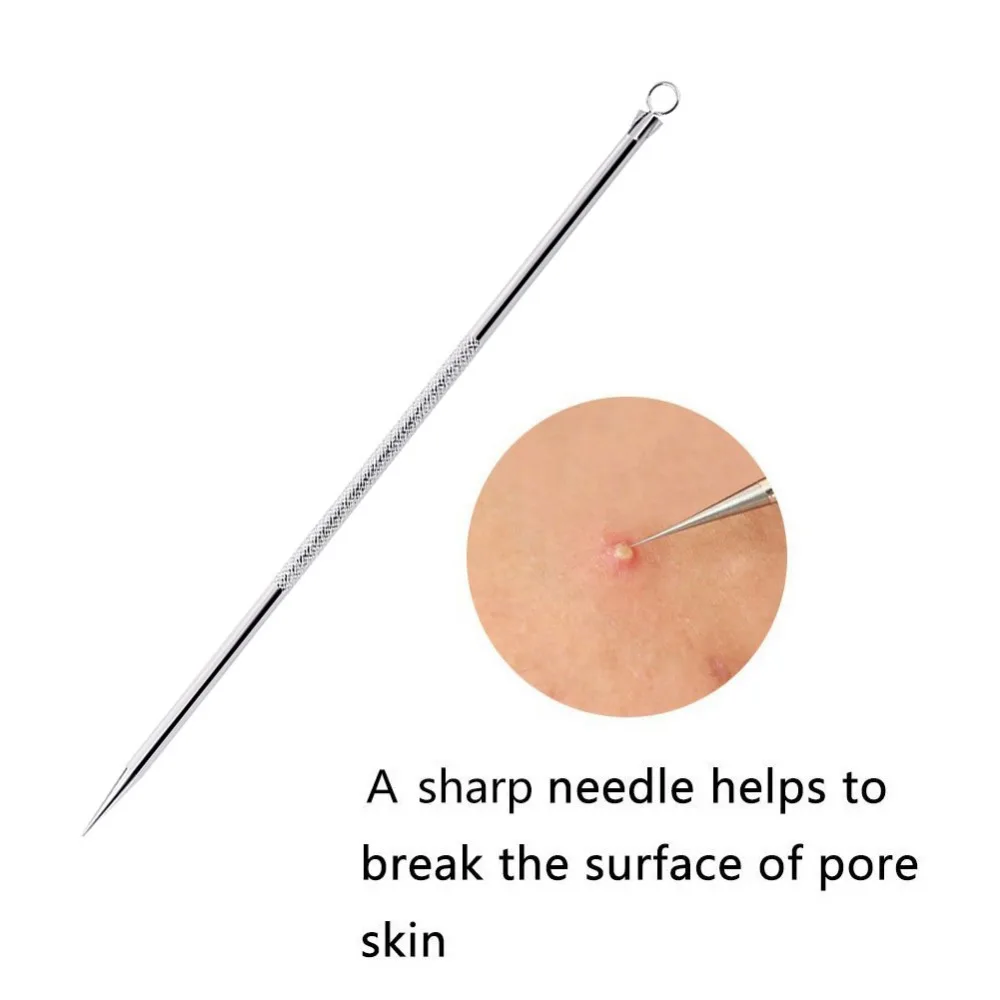 4 шт./компл. двухсторонняя игла для удаления черных точек инструмент прыщей из