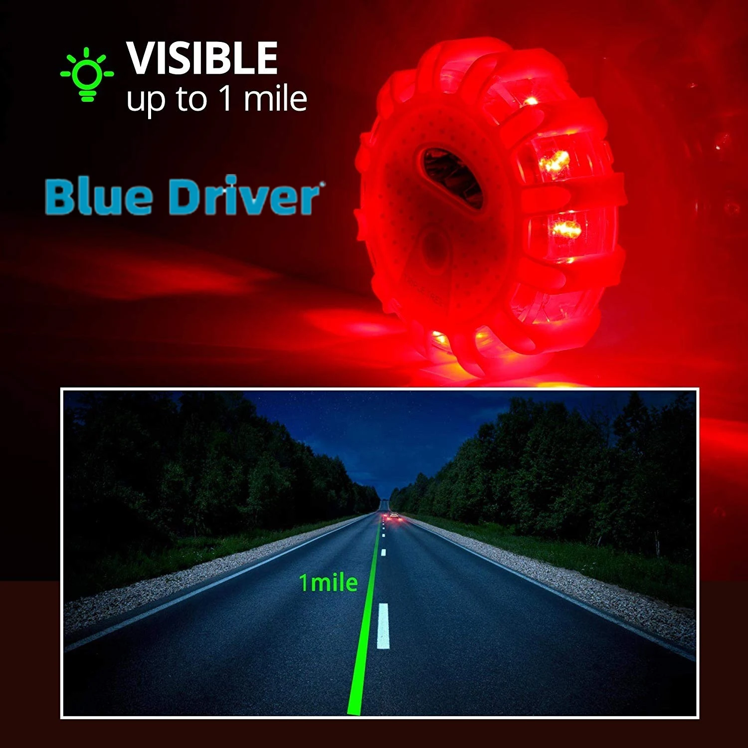 

LED Road Flares Emergency Lights 3 Pack Roadside Warning Flashlight Cars Safety Flare Warning Flashing Beacon With Magnet