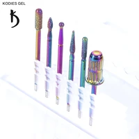 kodies gel 6 pcslot drill cutter for manicure professional nail drill bits set milling file accessories for removing gel polish