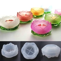 3d diy lotus water lily shape silicone mold epoxy resin jewelry crafts storage box resin mold