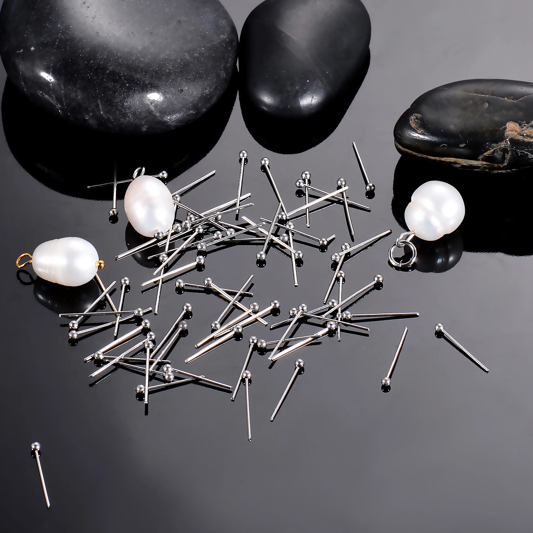 100 шт 8 размеров Нержавеющая сталь штырьки золотого серебряного цвета с