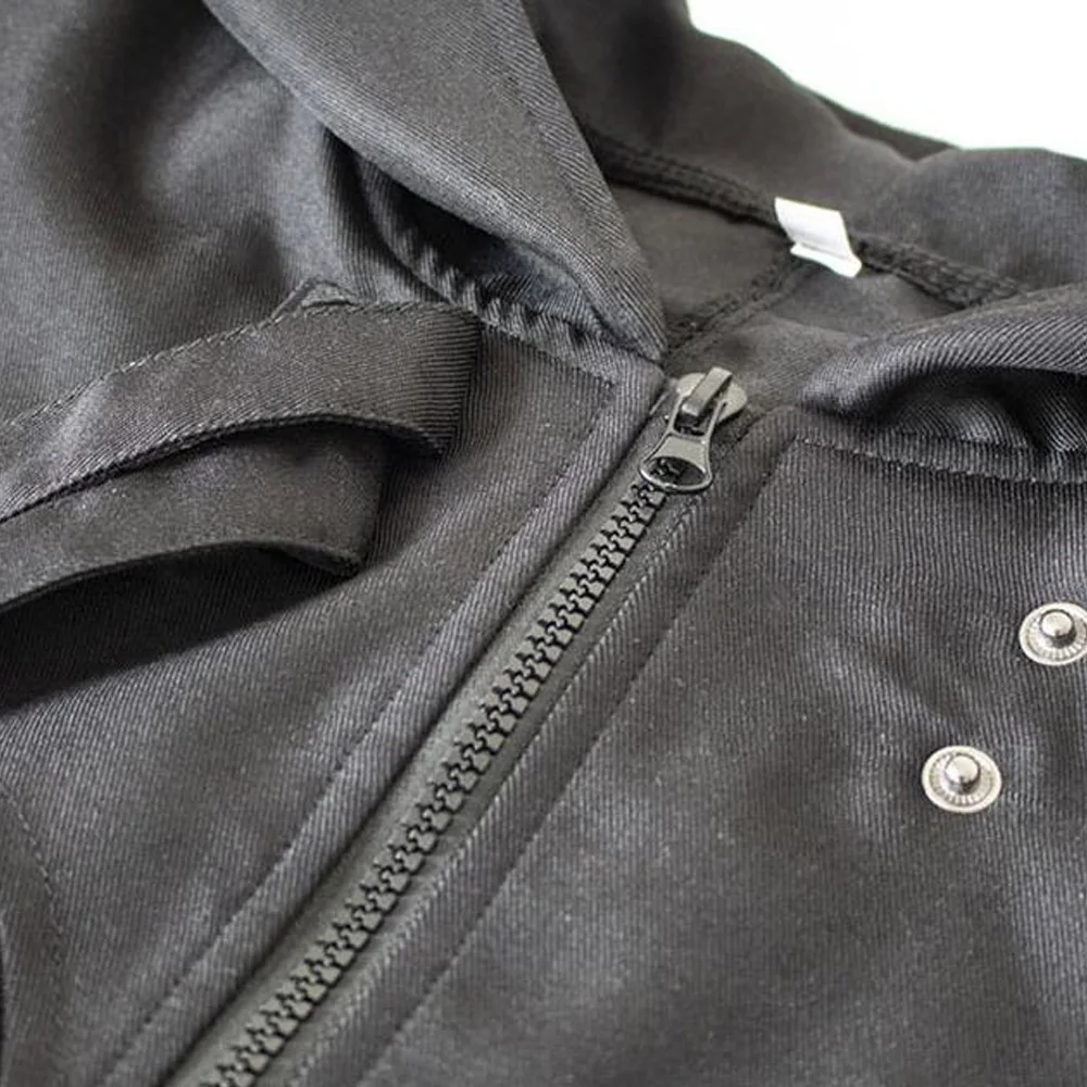 

Gothic Jacket Men Front Zipper Buckles Vintage Tops Swallow-Tail Long Sleeve Medieval Victorian Coat Halloween Cosplay Costume