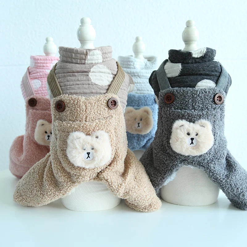 

Winter Cat Dog Clothes Warm Fleece Dog Rompers Dog Jumpsuit Pet Sweater XS Pet Clothing Teddy Corgi Poodle Cat Doggie Costumes