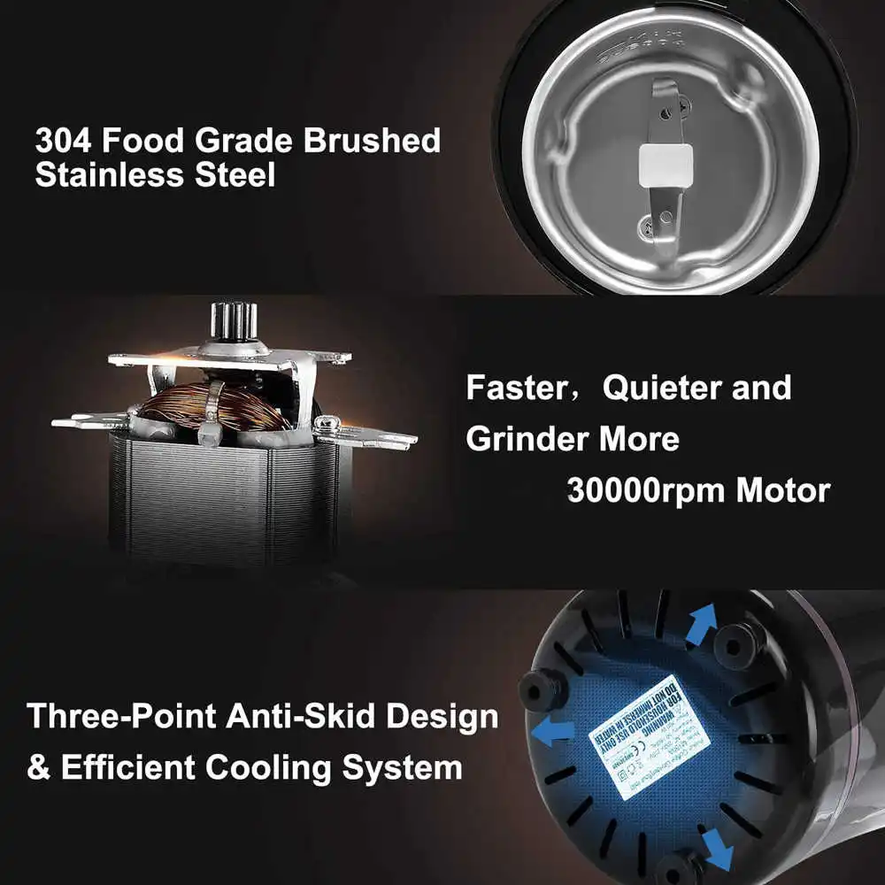 Günstig 400W Kaffeemühle Elektrische Kaffee Maschine 304 Edelstahl 220V Elektrische Grinder Für Kaffee Bohnen Mutter Samen Gewürze Kräuter