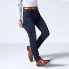 Мужские зимние прямые брюки 2022, мешковатые эластичные джинсы, модные мужские повседневные джинсы, Осенние легкие брюки, джинсовые брюки