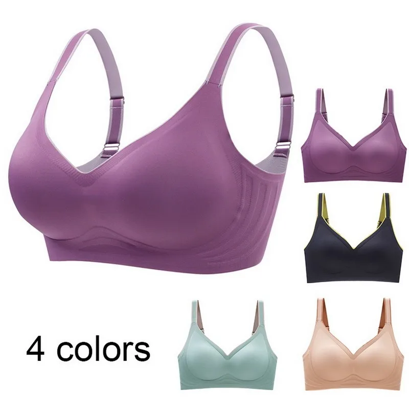 

Women Seamless Bra Wire Free Brassieres Latex Underwear Soft Intimate Underwear Ultra-Light Gather Sports Vest Sexy Lingerie