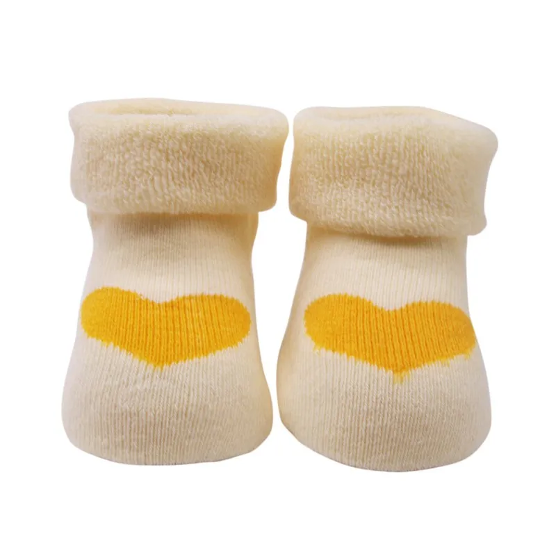 63Y Baby Boys Girls Thickening Cotton Heart Print Cartoon Anti-slip Floor Socks Hot Newborn Winter Autumn Warm Soft Clothes Socks - Цвет: 63Y
