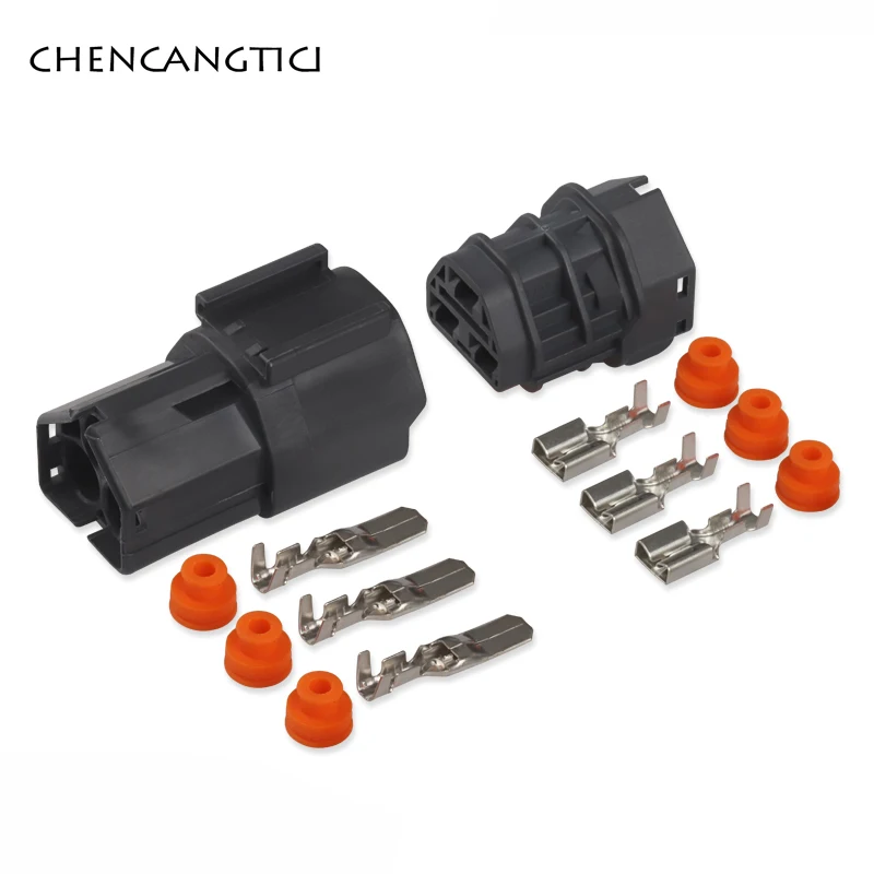 

1 Set 3 Pin Waterproof Automobile Electrical Wiring Harness Connector 6.3MM Male Female Plug 7123-6234-40 7222-6234-40