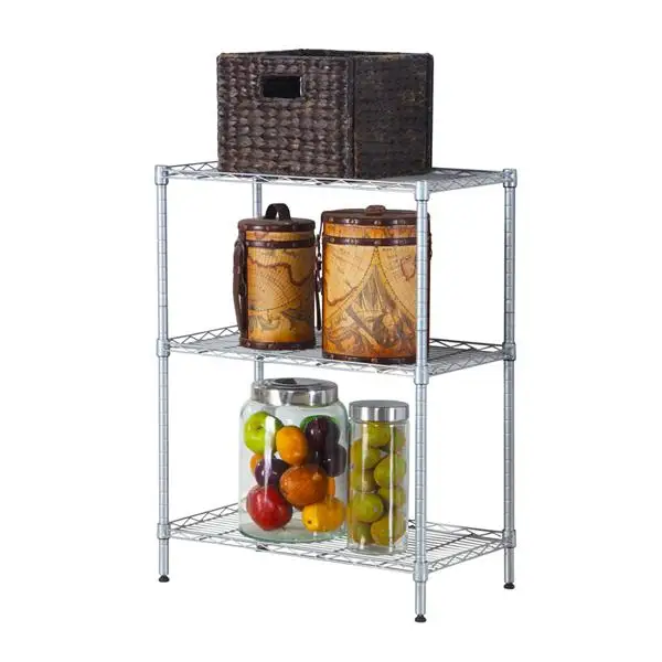 

Modern 3 Layers Storage Rack Carbon Steel & PP Storage Organizer Living Room Kitchen Supplies
