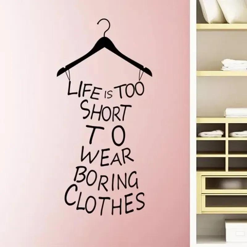 Новая модная Настенная Наклейка Жизнь слишком короткая чтобы носить скучную