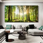 Настенное искусство лес Солнечный свет холст картины природный пейзаж плакаты и принты пейзаж настенные картины для гостиной домашний декор