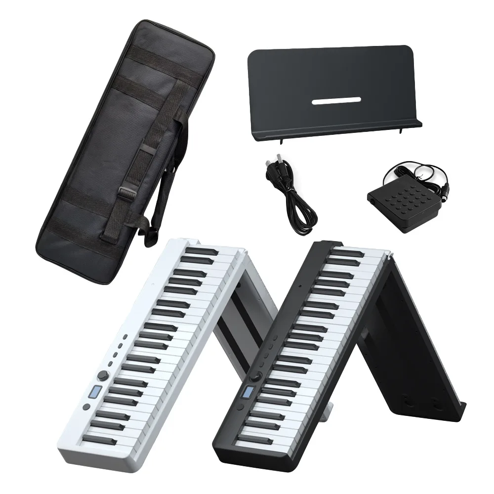 Портативное складное электронное пианино 88 клавиш двойной динамик и Bluetooth для