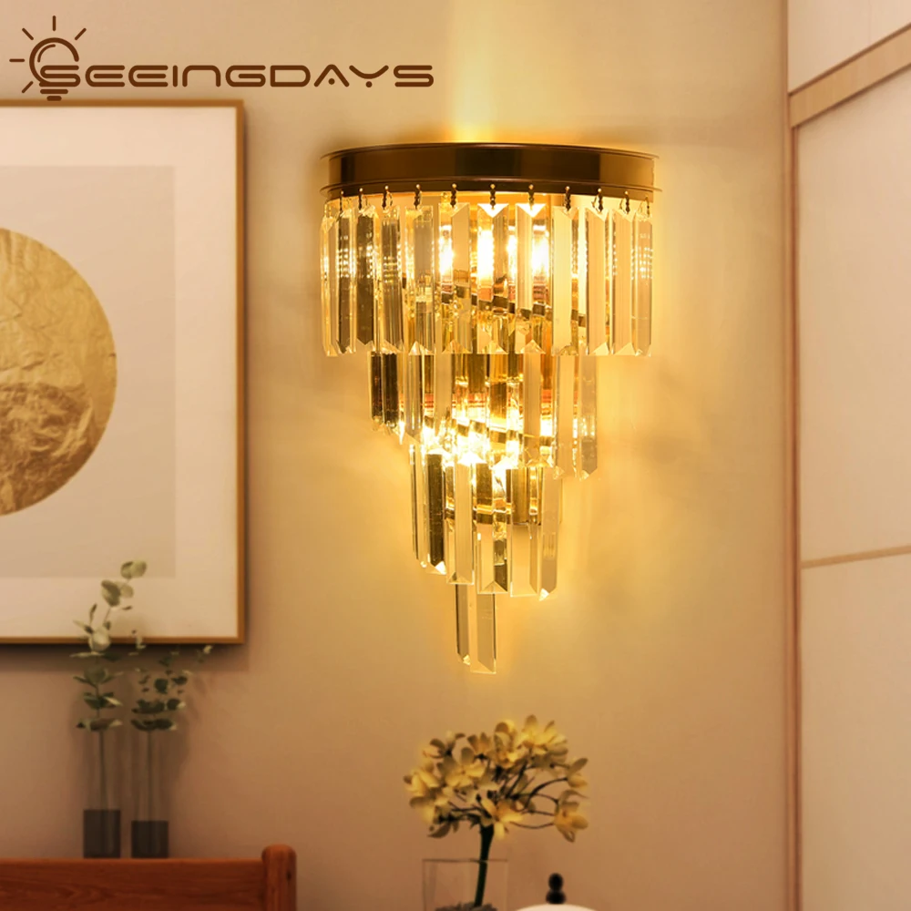 Купить 2 получают 15% прозрачная Хрустальная палочка Настенные светильники для