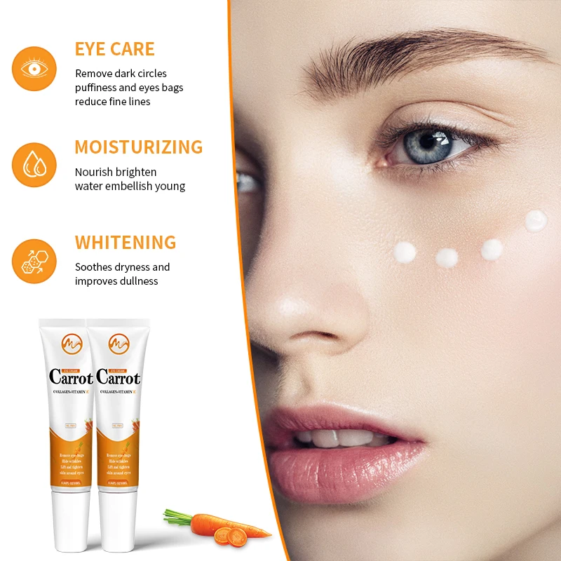 Minch Carrot Eye Cream Remove Bags Blemish Anti Puffiness Dark Circles Delays Anti-wrinkles Firming Brighten Skin Unisex | Красота и