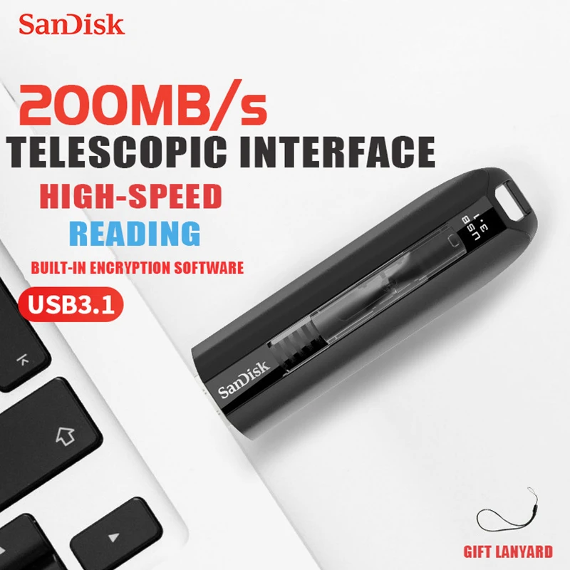 Двойной Флеш-накопитель SanDisk Extreme PRO CZ880 USB 3 1 твердотельный накопитель