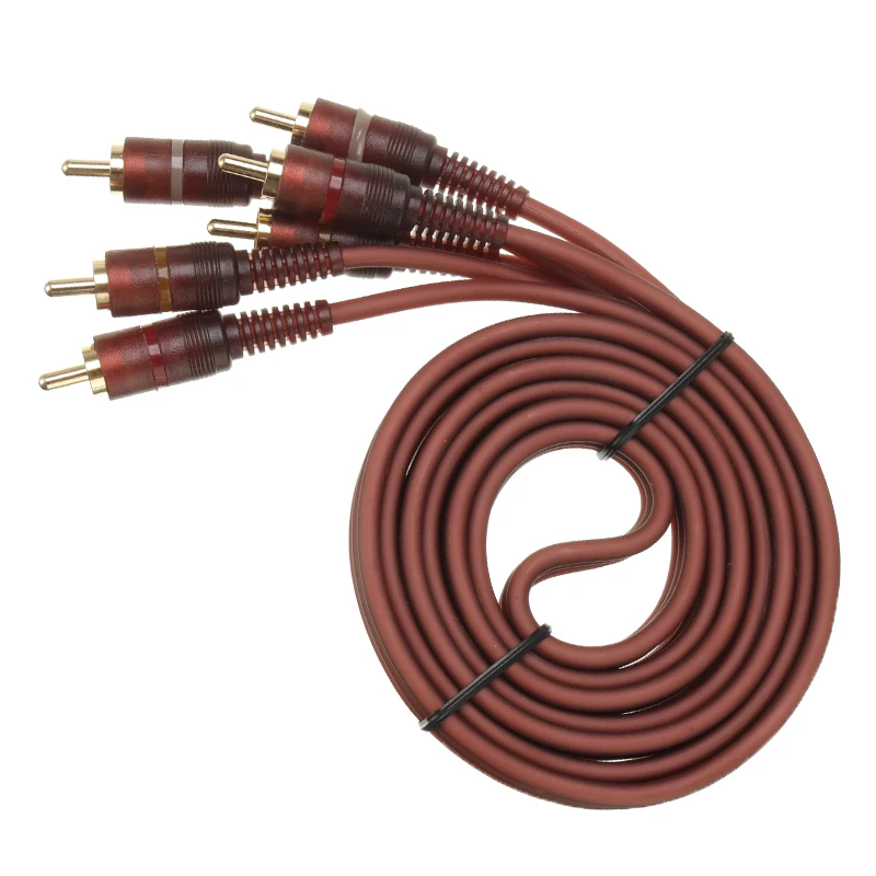 3RCA штекер на аудио-видео кабеля композитная шестипроводная головка с экраном для