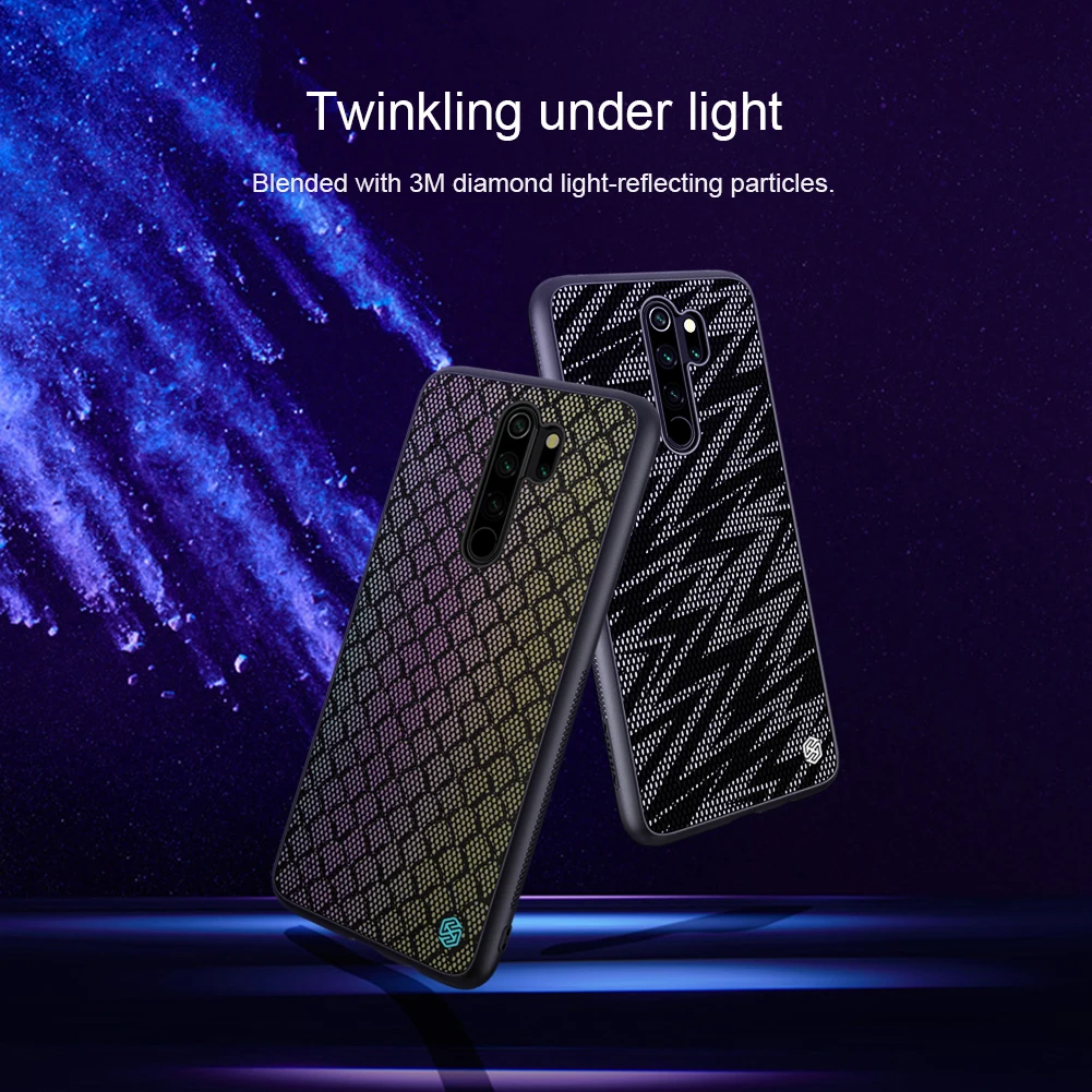 Для Xiaomi Redmi Note 8 Pro Note8 Pro Чехол мерцающий чехол s Nillkin Жесткий ПК+ Мягкий ТПУ градиентный полиэстеровый светоотражающий чехол