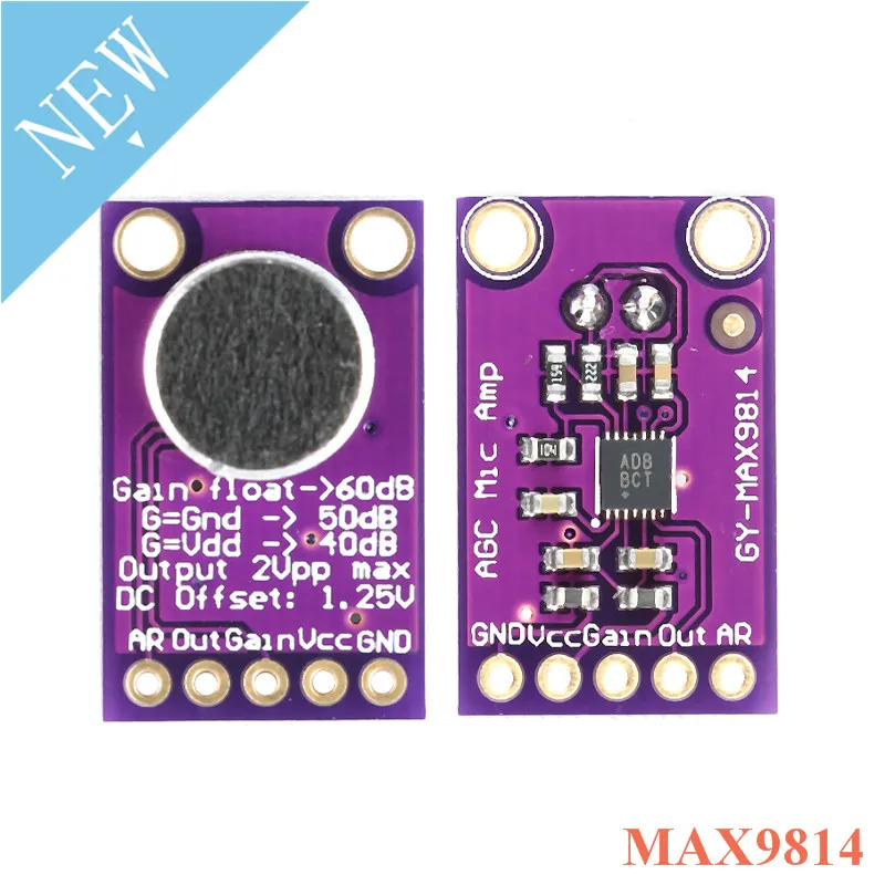 MAX9814 микрофон системная плата модуль автоматическое управление усилением