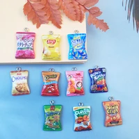 jeque 10pcs20pcs cute candy biscuit potato chips resin charms for earrings bracelets necklace keychain pendants jewelry making
