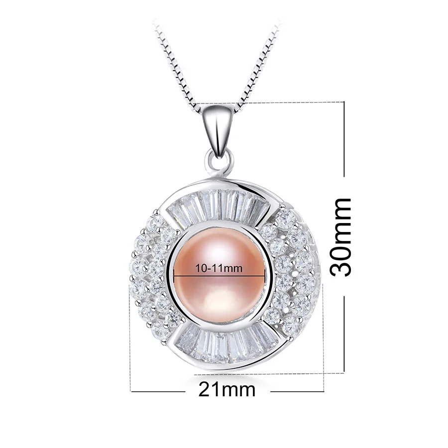 Кулон из 925 серебра женский с натуральным пресноводным жемчугом и кристаллами