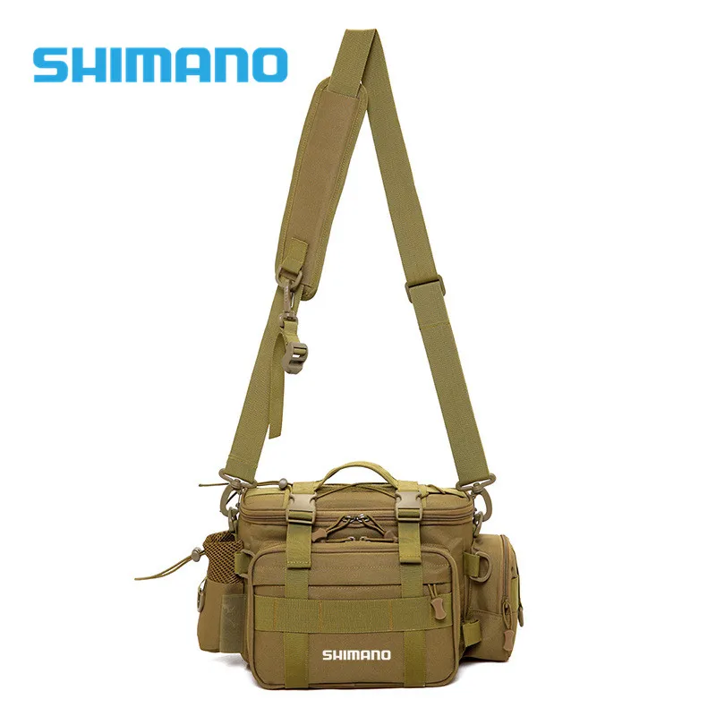 

New Multifunction Fishing Bag Shimano 2021 High Capacity Sport Fishing Tackle Lure Bag Shoulder Bag Canvas Waist Bag