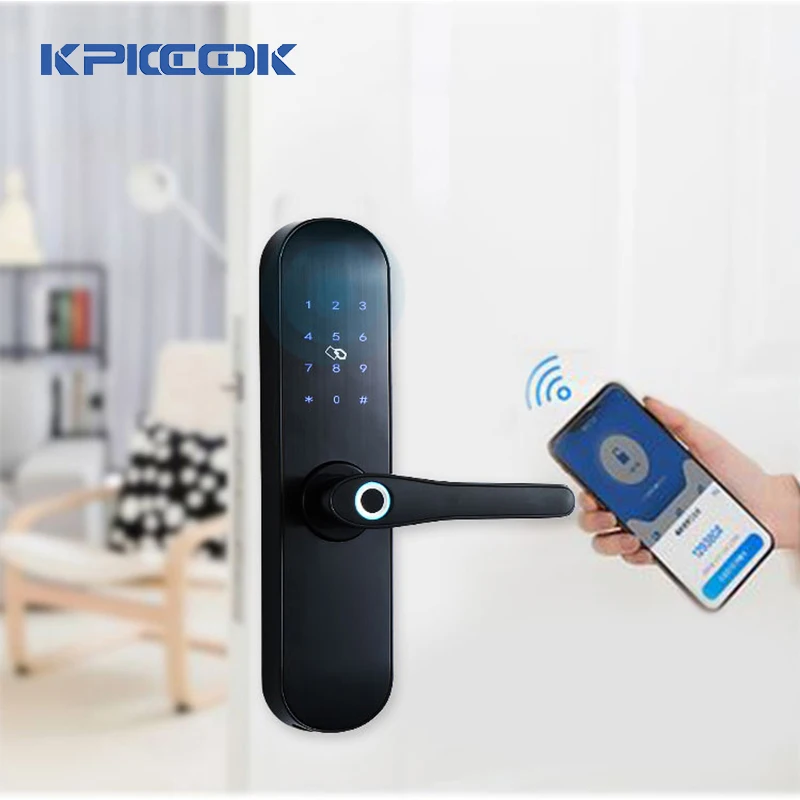 

Smart Vingerafdruk Deurslot Beveiliging Intelligente Lock Biometrische Elektronische password Deurslot Met Bluetooth APP Unlock