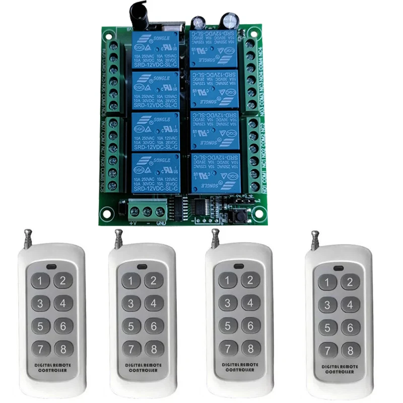 Беспроводной универсальный пульт дистанционного управления DC 24 В 8CH релейный
