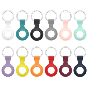 Silicone Protective Case Keychain Cover for Apple Airtags Locator Tracker Anti-drop Positioner Silicone Protective Cover