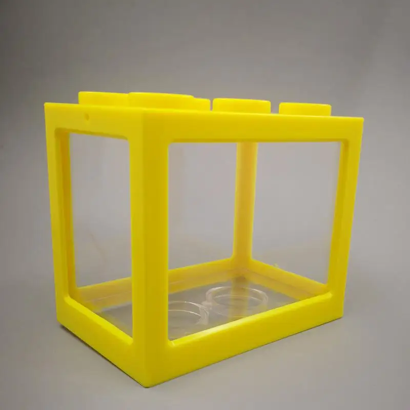 Yellow Aquarium Transparent Fish Bowl Fish Mini House Incubator Box For Fry Isolation Hatchery Reptile Cage Turtle House Home Aquarium - Цвет: Yellow