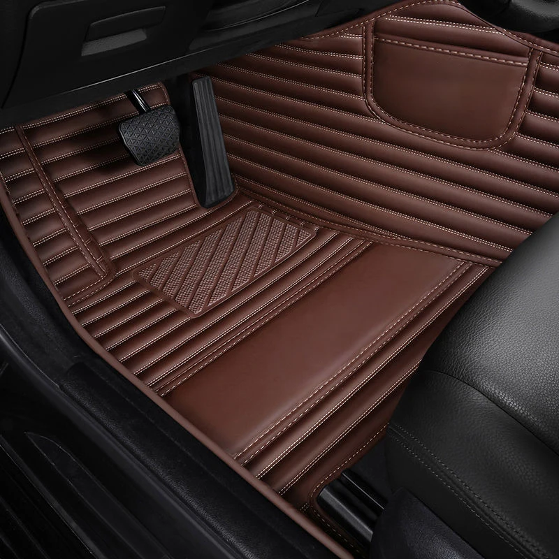 

Black Thicken Leather car floor mat For geely emgrand ec7 coolray atlas mk rugs carpets accessories