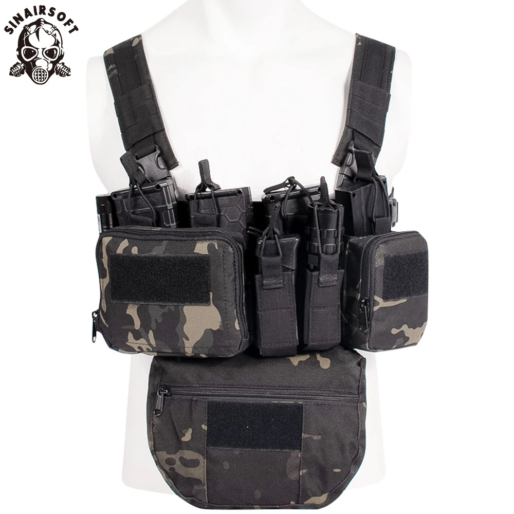 

CS Match Wargame TCM Chest Rig Airsoft Tactical Vest Military Gear Pack Magazine Pouch Holster Molle System Waist Men Nylon Swat