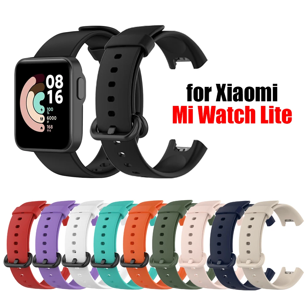 Ремешок силиконовый однотонный для Xiaomi Mi Watch Lite | Наручные часы