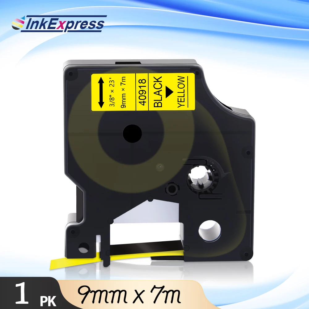 

Совместимость для лента DYMO D1 40918 запечатанных лент 9 мм черный на желтом цвете лента принтера лента для принтера DYMO LabelManager 160 280 этикетировщик
