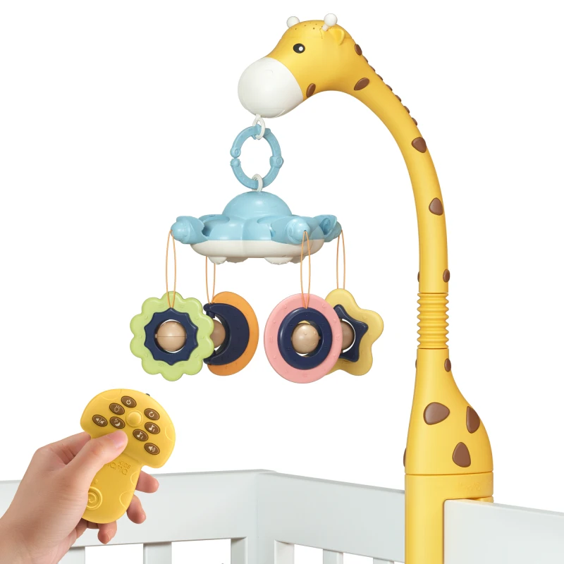 

0-12 Months For Baby Newborn Crib Bed Bell Rotating Comforting Teether Bed Bell Music Box Rattles For Kids Baby Toys Projectiona