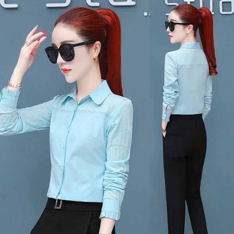 Новинка корейский стиль женские белые блузки размера плюс S-4XL открытая