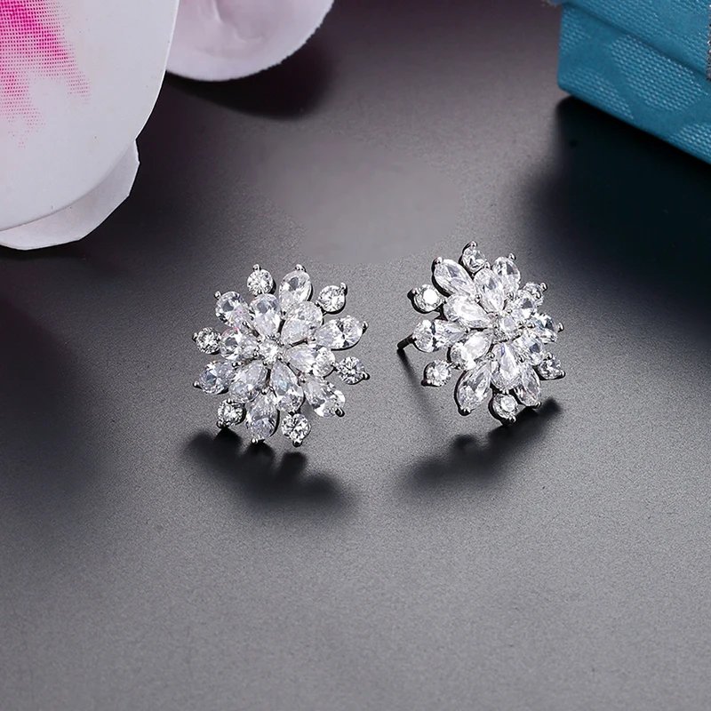 Самые продаваемые свадебные украшения роскошные Прозрачные Серьги в виде