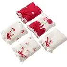 Модные женские трусики, 5 шт.компл., комфортное хлопковое нижнее белье со средней талией, милые дышащие трусы с принтом для девочек, Дамское бесшовное нижнее белье