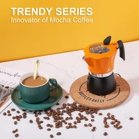 150ml300ml orange moka pot espresso aluminum geyser coffee maker kettle latte stove classic coffeeware barista accessories