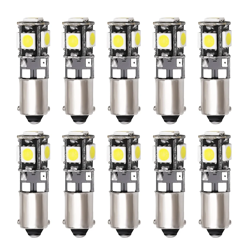 10 шт. BA9S Canbus 5 smd 5050 Led H6W T11 T4W без ошибок для чтения в автомобиле купольная дверная